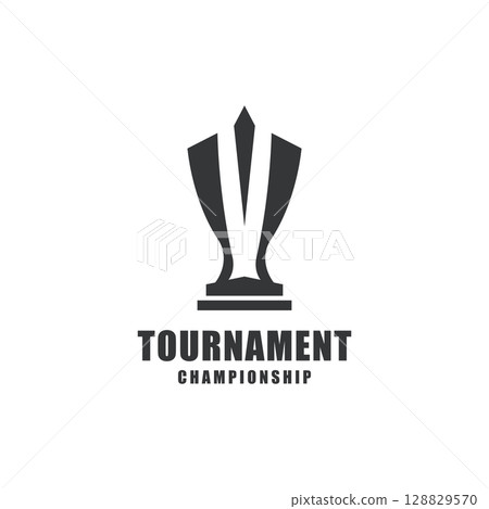 Vector Illustration Trophy Logo Template Vector Illustration Trophy Logo Template 128829570