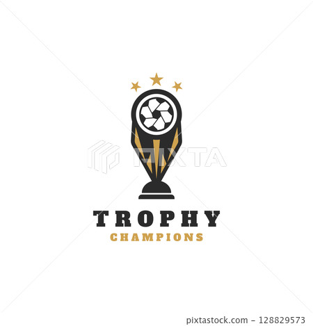 Vector Illustration Trophy Logo Template 128829573