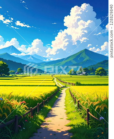 AI影像：鄉村路 128829840