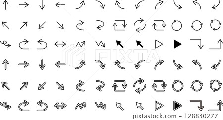 Simple arrow collection vector material Simple arrow collection vector material 128830277