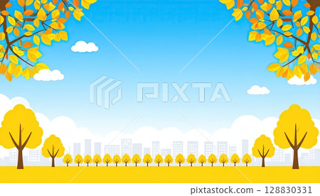 AI 圖片:藍天下的秋季城市景觀 AI 圖片:藍天下的秋季城市景觀 128830331