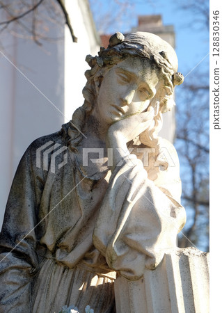 Angel statue, Church of Visitation of the Virgin Mary in Sisak, Croatia Angel statue, Church of Visitation of the Virgin Mary in Sisak, Croatia 128830346