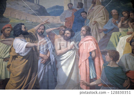 Fresco in the Saint Sulpice Church, Paris, France 128830351