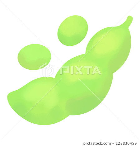 簡單的水彩風格毛豆插圖 128830459