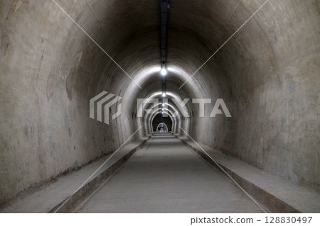 Tunnel Gric is a WW2 under Old town, touristic attraction. Renovated and open for walking and exhibitions, in Zagreb, Croatia 128830497