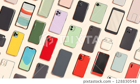 Colorful smartphone background Colorful smartphone background 128830548