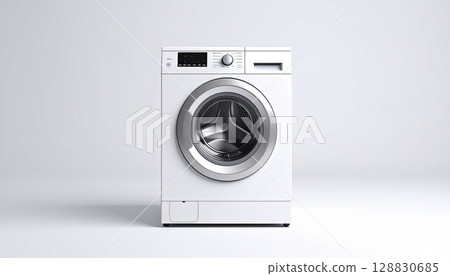 AI Image: White washing machine on a white background 128830685