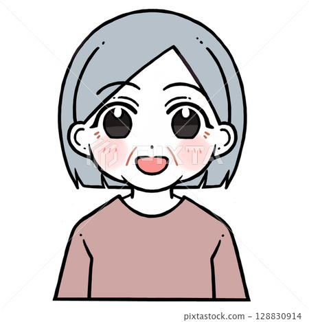 Illustration of a laughing old woman 128830914