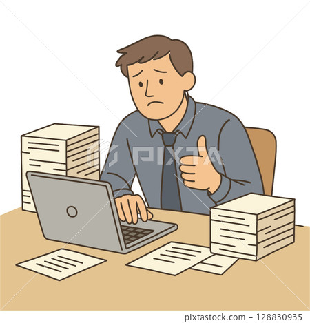 Virtual Treadmill Workout Illustration of Man Running with Headset and Fitness Tracker Data Display for Online Coaching and Cardio Training Concept 128830935