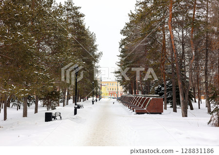 Orenburg, Russia - January 18, 2025 Alley of Heroes. Monument to fallen soldiers. Editorial Orenburg, Russia - January 18, 2025 Alley of Heroes. Monument to fallen soldiers. Editorial 128831186