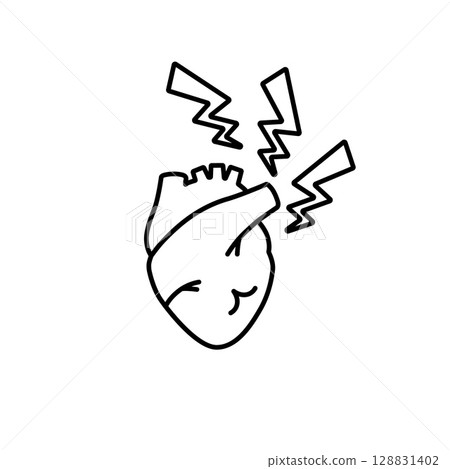 Anatomical heart with lightning represents energy power and vitality 128831402