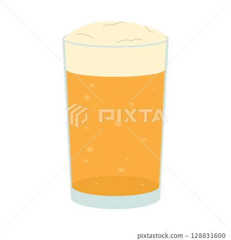 Glass of beer with foam. Flat vector isolated illustration Glass of beer with foam. Flat vector isolated illustration 128831600