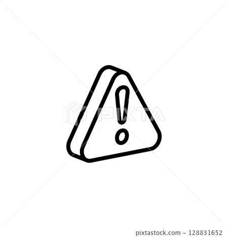 Icon of a simple warning sign with exclamation mark inside a triangle for alerts and cautions Icon of a simple warning sign with exclamation mark inside a triangle for alerts and cautions 128831652