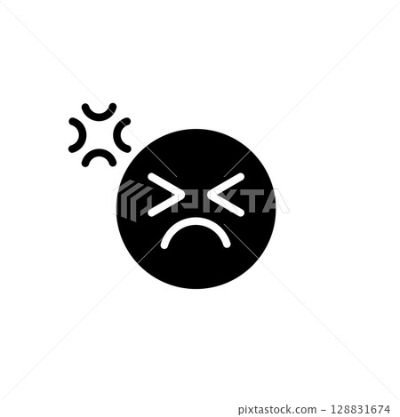 Icon showing angry face expression with symbols displayed in a modern and simple design 128831674