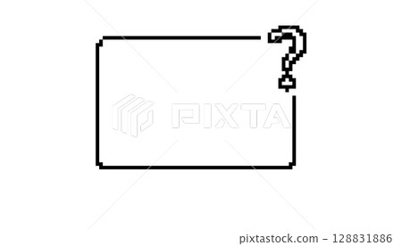 Mosaic pixel question mark icon in 8 bit style for retro game design and ui elements 128831886