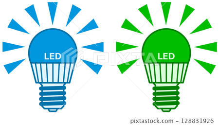 用 LED 燈泡取代室內照明和燈具的圖示 用 LED 燈泡取代室內照明和燈具的圖示 128831926