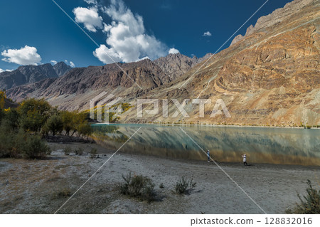 The autumn scenery with Hindu Kush mountain range in the background is very beautiful, Gahkuch,northern Pakistan. 128832016