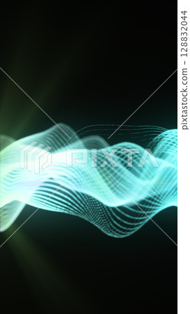 Futuristic digital wave with flowing bright blue particles, depicting innovation, technology, and motion Futuristic digital wave with flowing bright blue particles, depicting innovation, technology, and motion 128832044