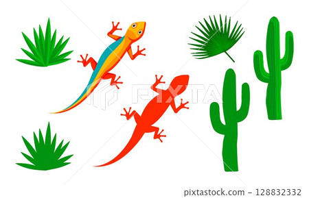 Colorful Desert Lizard Colorful Desert Lizard 128832332