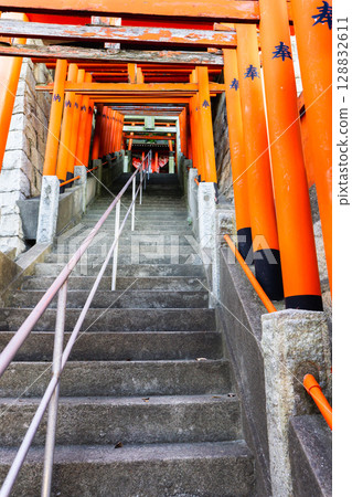 Torii of Tateishi Inari Shrine in Dannoura-cho, Shimonoseki City, Yamaguchi Prefecture 128832611