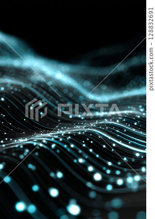 Professional dark-themed background featuring glowing lines and abstract digital background 128832691