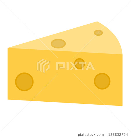 Emmental cheese simple illustration 128832734