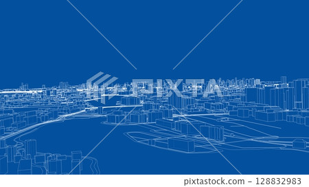 Urban modern landscape. Vector rendering of 3d 128832983