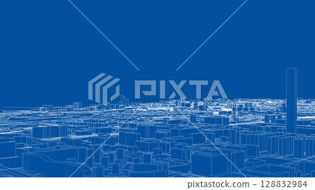 Blueprint of a Futuristic Cityscape Blueprint of a Futuristic Cityscape 128832984