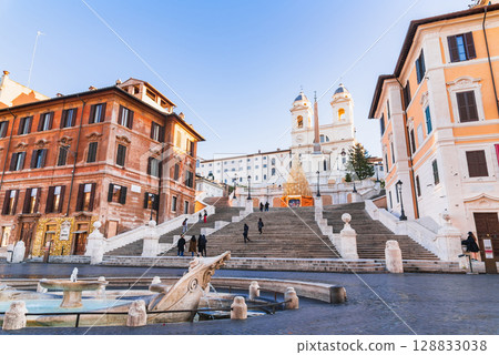 Rome: Spanish Steps and Barcaccia Fountain Rome: Spanish Steps and Barcaccia Fountain 128833038