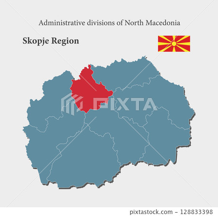 Vector map of North Macedonia - Skopje Region Vector map of North Macedonia - Skopje Region 128833398