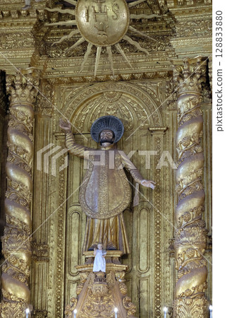 Saint Francis Xavier statue on the High altar in the Basilica Bom Jesus, Old Goa, Velha Goa, Goa, India 128833880