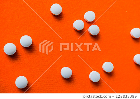 Lots of pills in a blister packs. Medical drug. Medicine. Medical background 128835389