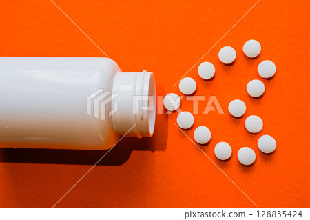 Lots of pills in a blister packs. Medical drug. Medicine. Medical background 128835424