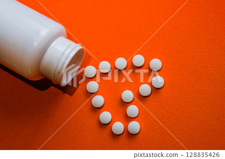 Lots of pills in a blister packs. Medical drug. Medicine. Medical background 128835426