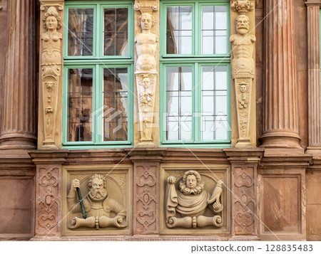 heidelberg ancient building detail close up 128835483
