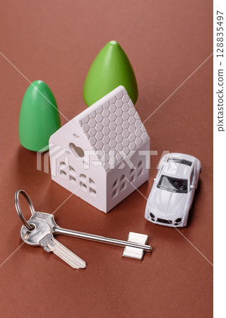 Money, property and loan, conceptual business background Money, property and loan, conceptual business background 128835497