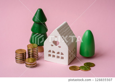 Money, property and loan, conceptual business background Money, property and loan, conceptual business background 128835507