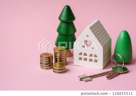 Money, property and loan, conceptual business background 128835511