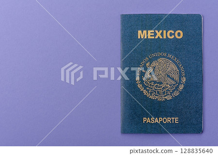 Mexican passport for travelling, flying and doing business 128835640