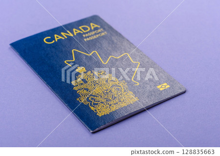 Canadian passport for travelling, flying and doing business. Canada document Canadian passport for travelling, flying and doing business. Canada document 128835663