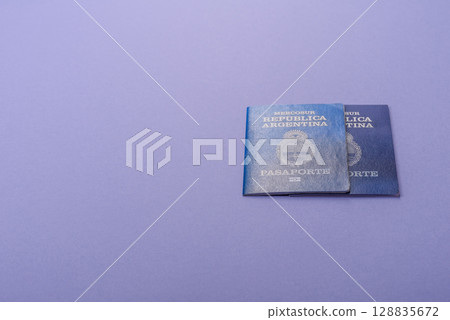 Argentine passport for travelling, flying and doing business. Argentina document 128835672