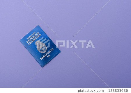 Argentine passport for travelling, flying and doing business. Argentina document 128835686