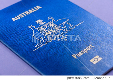 Australian passport for travelling, flying and doing business. Australia document 128835696
