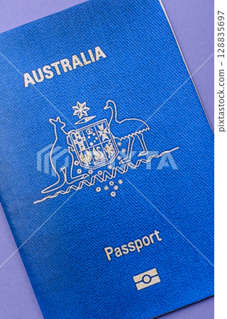 Australian passport for travelling, flying and doing business. Australia document 128835697