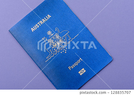 Australian passport for travelling, flying and doing business. Australia document Australian passport for travelling, flying and doing business. Australia document 128835707