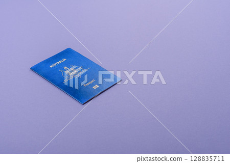 Australian passport for travelling, flying and doing business. Australia document Australian passport for travelling, flying and doing business. Australia document 128835711