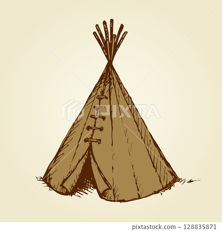 Yurt. Vector drawing 128835871