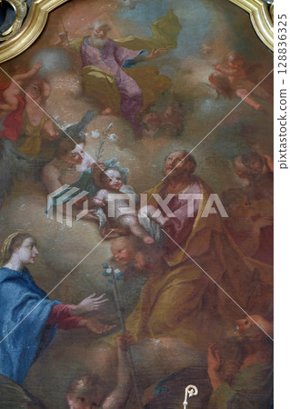 Saint Joseph altar in the Saint Martin church in Unteressendorf, Germany 128836325