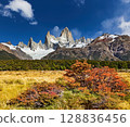 Mount Fitz Roy in Los Glaciares National Park, Argentina 128836456