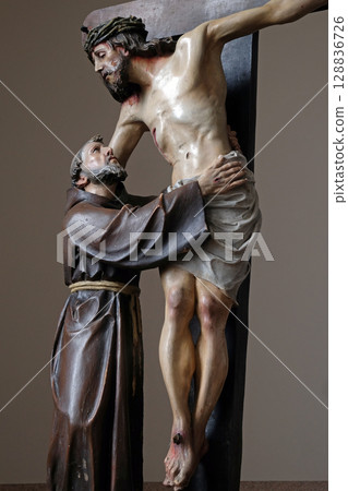 St. Francis removes Jesus from the cross, church of Saint Matthew in Stitar, Croatia St. Francis removes Jesus from the cross, church of Saint Matthew in Stitar, Croatia 128836726